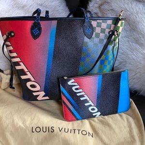 Louis Vuitton Neverfull Ltd. Race tote & wallet